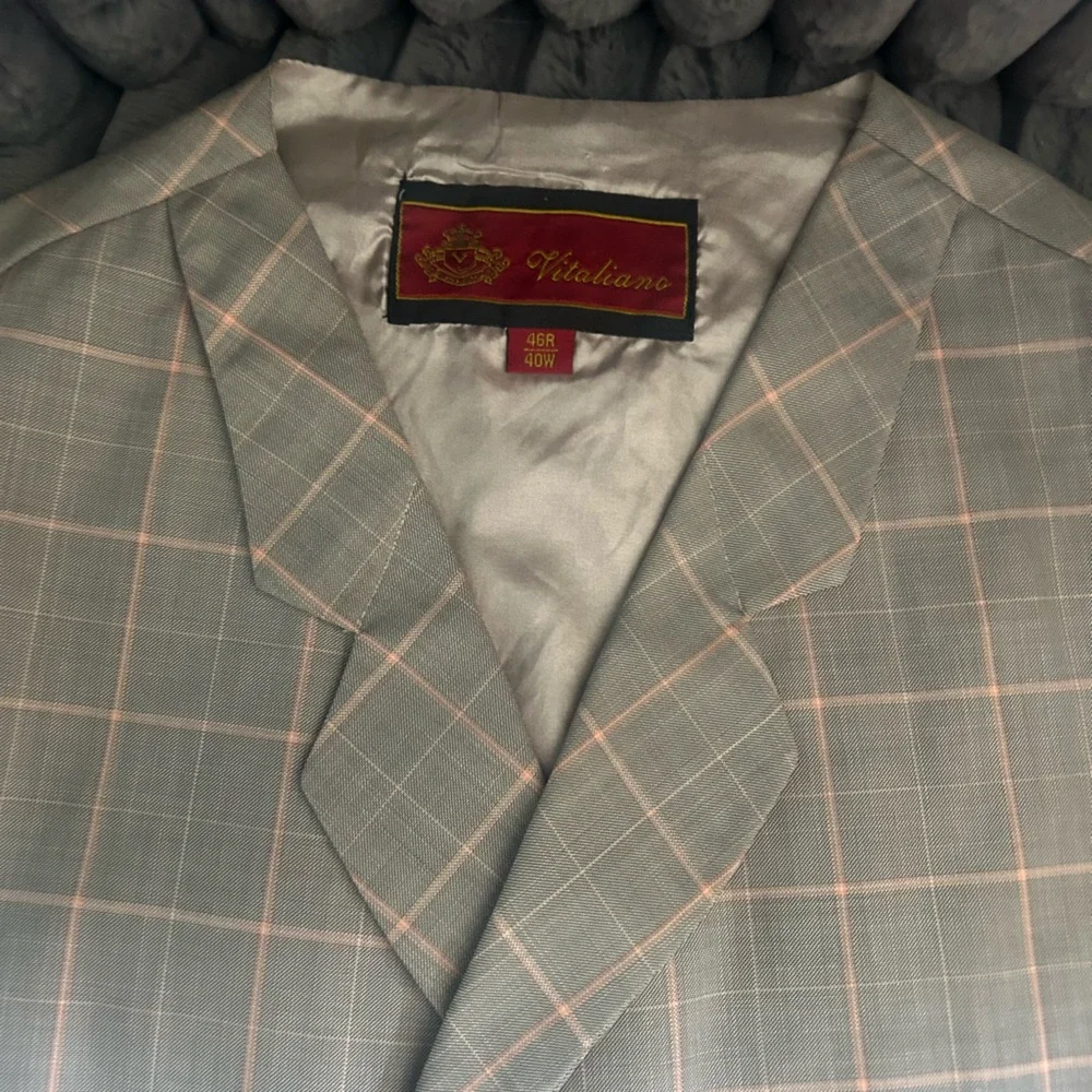 Men's Grey plaid Vitaliano Shirt Vest - Picture 3 of 6